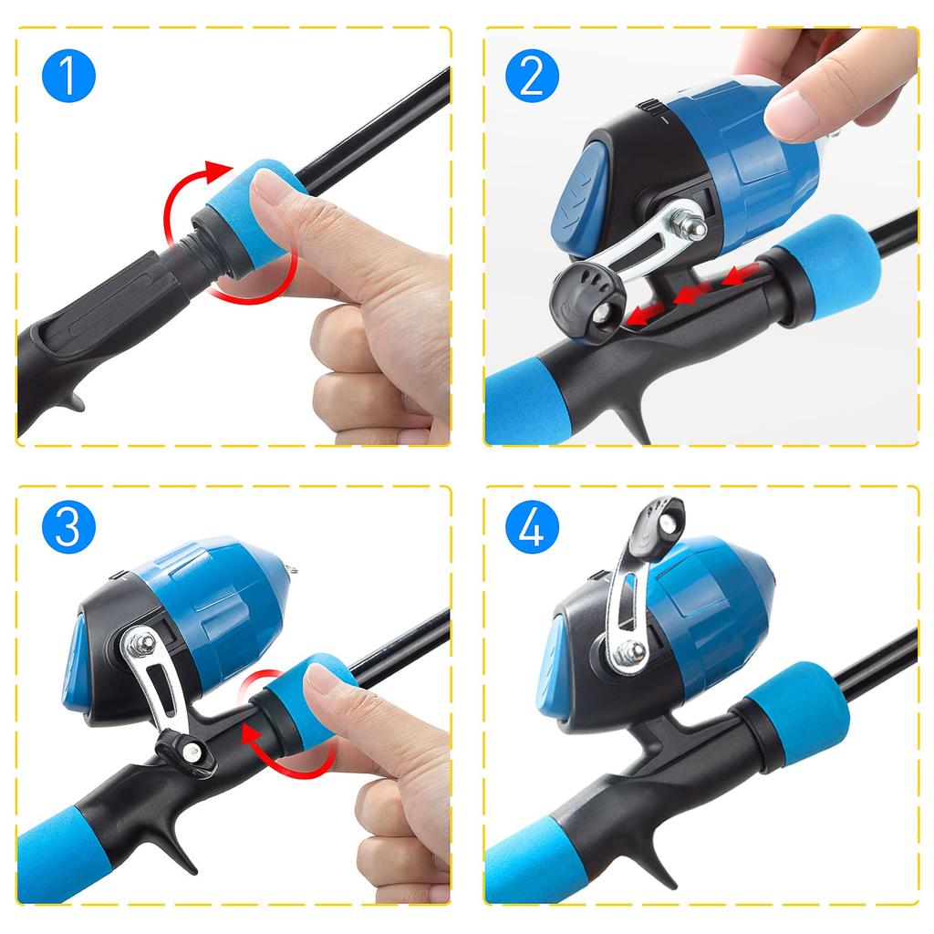 Cadigan Fishing Fishing Telescoping Fishing Spinning Fishing Fishing Storage Bag Introductory Japanese Instruction Manual Children's Set, Rod, 1.5m