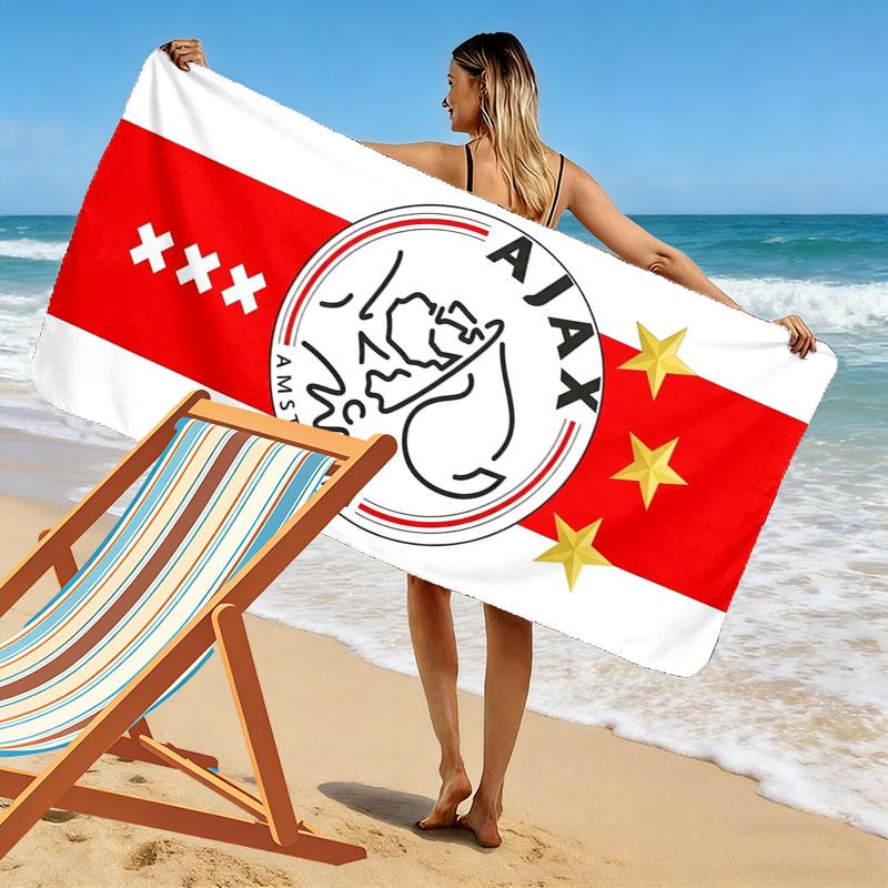 Пляжное полотенце с принтом AFC Ajax, Большое мягкое быстросохнущее полотенце для пляжа, кемпинга, плавания
