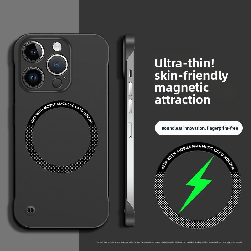 Безрамочный магнитный чехол для iPhone 17 Air 16 16E 15 14 13 12 11 Pro Max XS X XR 8 7 Plus SE 2 3 Для Magsafe Жесткая задняя крышка из поликарбоната