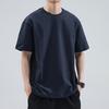 Men Solid Color T-Shirt Round Neck Short Sleeve Summer Tee Casual Loose Fit Tee Shirt for Daily Life Parties Street Beachwear