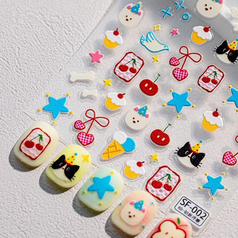 Jelly New Cute Bear Art Sticker Ins Jelly Lucky Stickers for Mobile Phone DIY Sticker