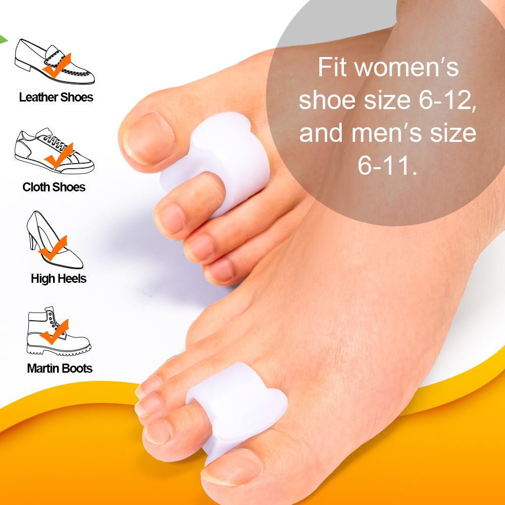 Sumifun 6 Pairs One-toe Hole Soft Silicone Toe SeparatorsToe Cover Toe Protector Toe Corrector Foot Care Blue and White