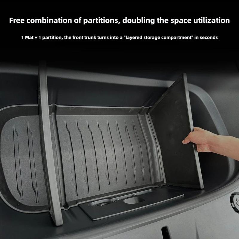 for Tesla New Model Y Juniper 2025 Launch 2026 Front Trunk Mat Partition Board TPE Frunk Protector Cushion Organizer Storage Box