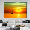 Пейзаж Море Небо Волна Лодка Закат Холст Картина Плакаты с природой и принты Настенные художественные фотографии Гостиная Домашний декор Без рамки
