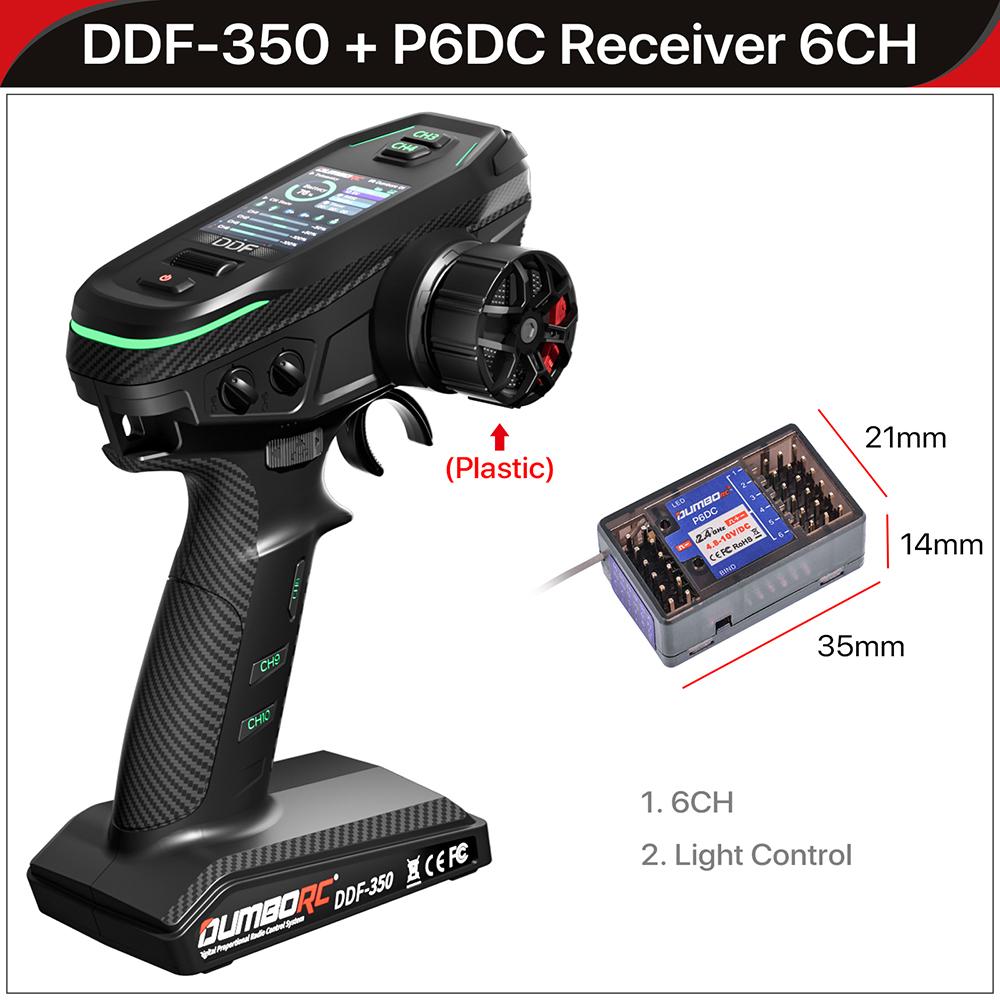 DUMBORC 2.4G 10-канальный цифровой радиопульт управления DDF-350 передатчик с приемником для радиоуправляемой машины, лодки, танка, ЖК-дисплей, система FHSS