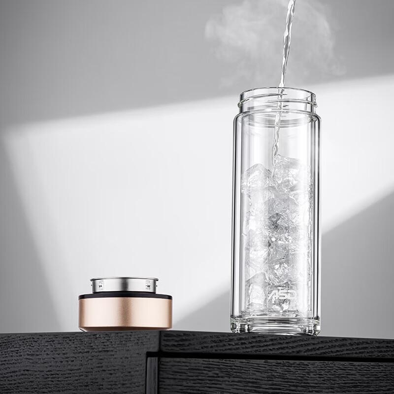 ASD Golden Double-Layer Glass Tea Infuser Cup 300ml