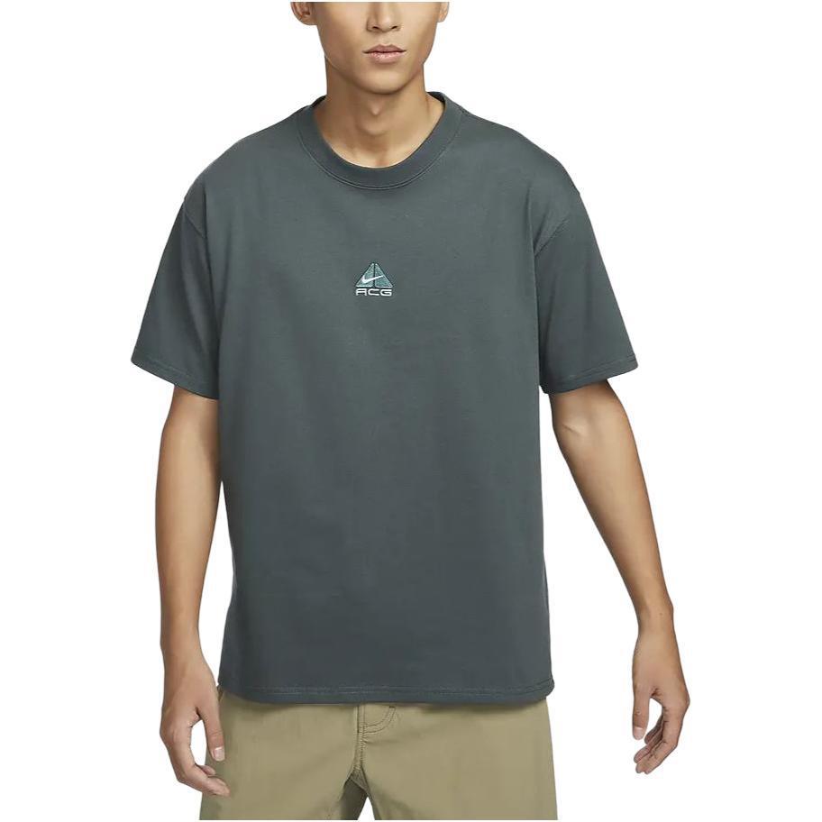 Nike ACG однотонная свободная футболка с круглым вырезом и короткими рукавами, мужские топы, винтажный зеленый DQ1816-338
