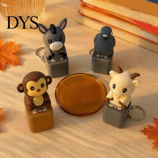 Keyboard Fidget Toy with Light Sound Animal Sound, Rechargeable Cow Goat Tactile Feedback Office Desk Monkey Pigeon Finger Clicker, Push Button