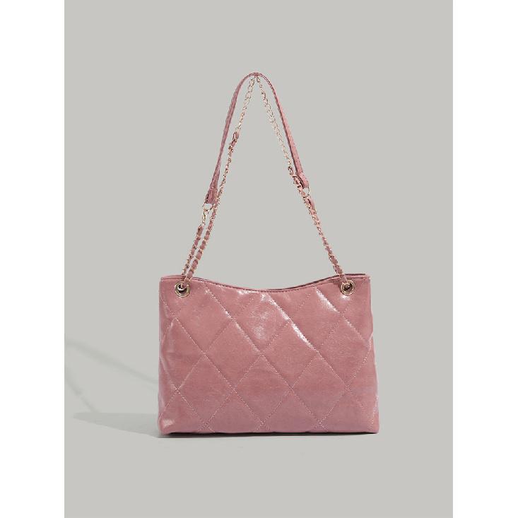 2025 New Bags Women's Fashionable All-Match Western Style Diamond Embroidery Thread Special-Interest Design Solid Color Chain Shoulder Crossbody Bag