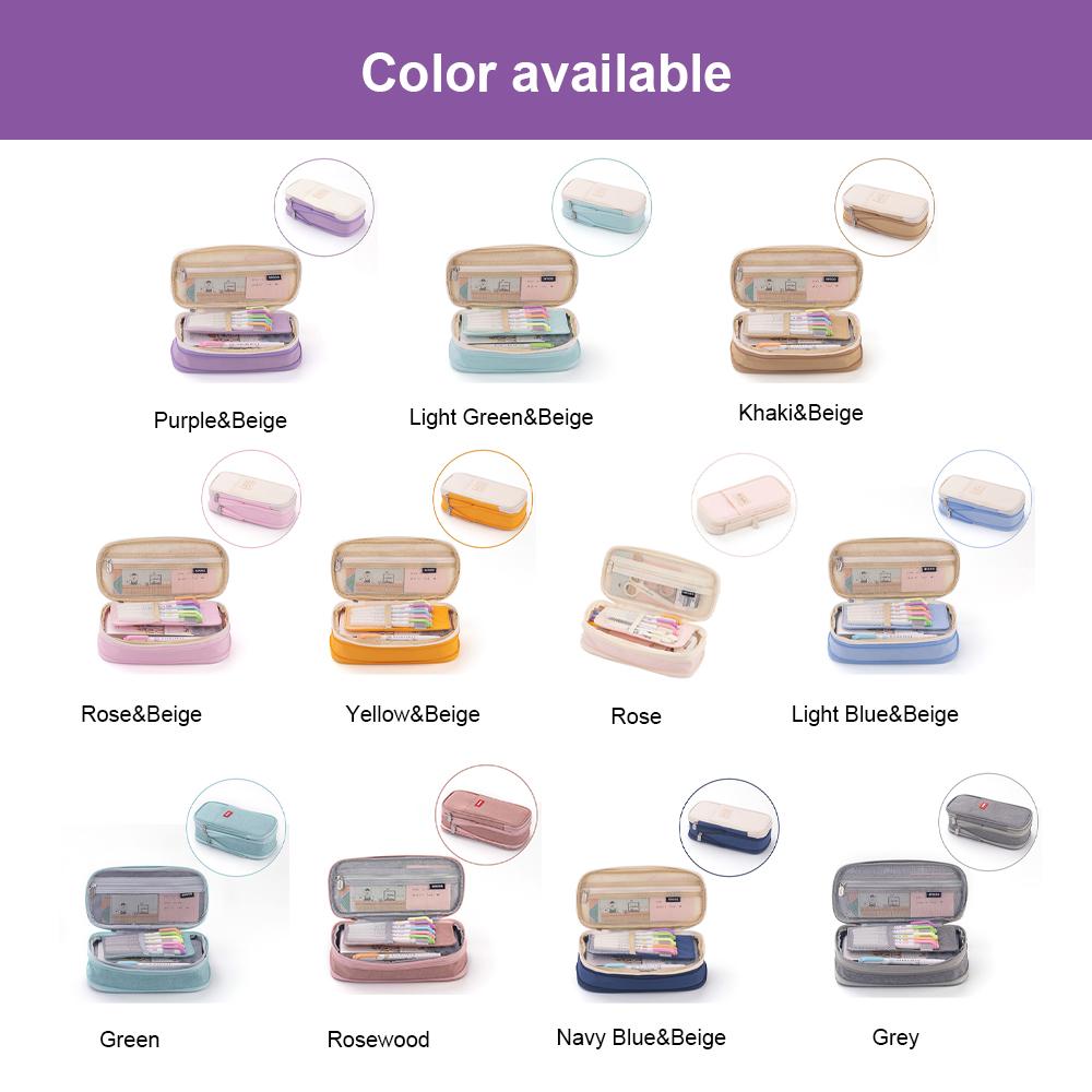 Expandable Big Capacity Pencil Case for Girls Boys School Aesthetic Zipper Pencil Pouches Cute