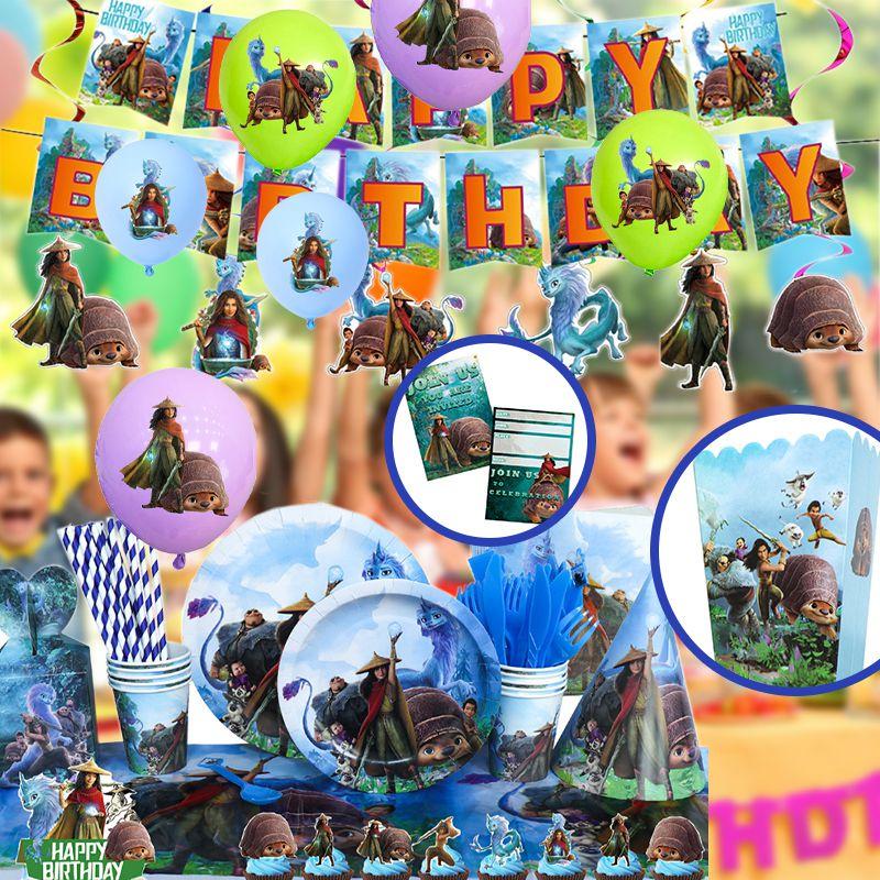 Raya And The Last Dragon Party Supplies Fun Plates Cups Tablecloth Banner For Joyful Gatherings