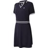Логотип Миди Длина Подчеркивающее Талию Теннис Спорт Фитнес Простое Платье с V-образным Вырезом и Короткими Рукавами Женские Платья Темно-синий A11W323309F-NV