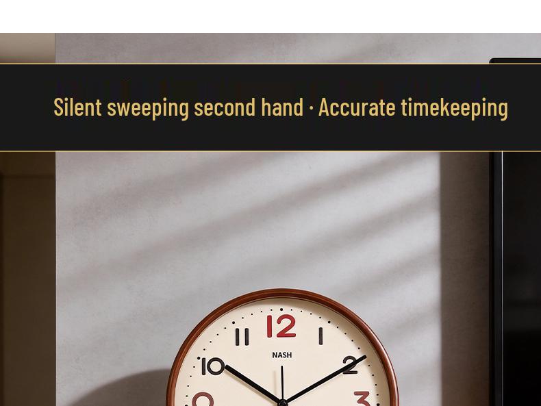 2026 Simple Retro Solid Wood Mantel Clock - High-End Tabletop Ornament for Living Room