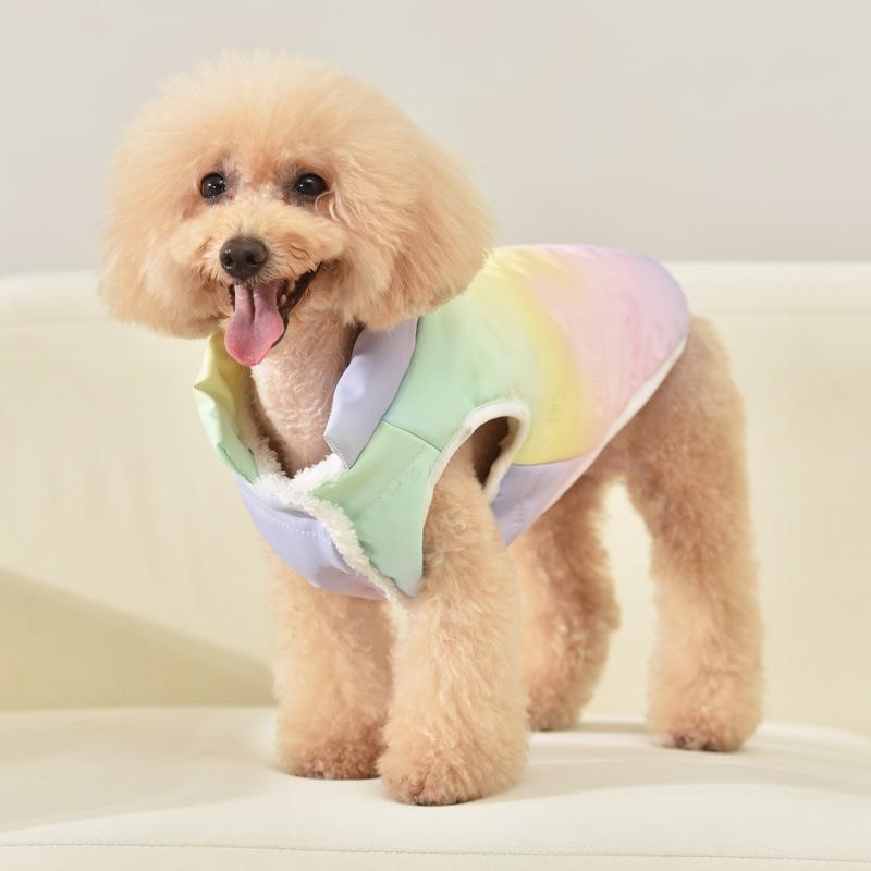 Зимняя одежда для домашних животных, плюшевая и плотная хлопковая куртка, хлопковая куртка для маленьких и средних собак, теплый и водонепроницаемый жилет