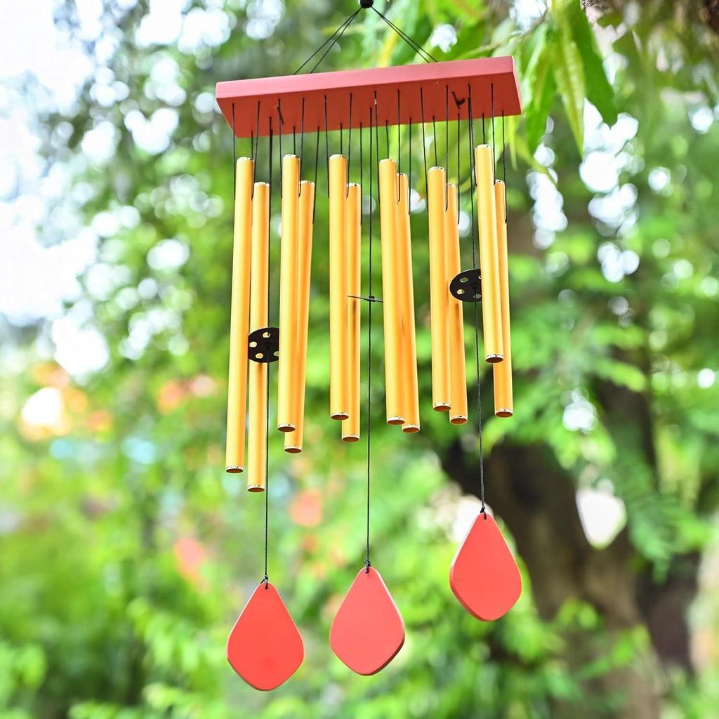 Blissful Golden Wind Chimes for Bedroom & Living Room – Tranquil Home Décor, Harmonizing Energy, Ideal Gift for Women, Men, Couples, Housewarming