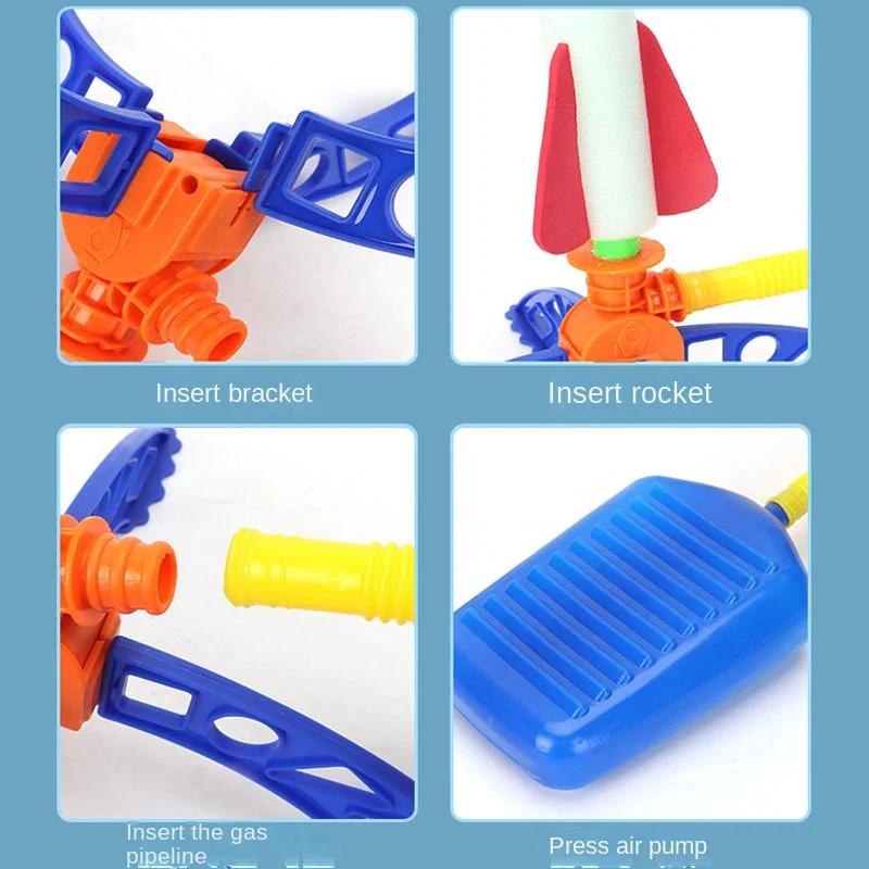Kids Rocket Launcher Step Pump Power Air Pressed Stomp Outdoor Family Games Skyrocket Birthday Gifts Sports Toys For Children