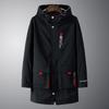 Spring and Autumn Men's Loose Mid-length Hooded Windbreaker Jacket