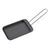 Iron Plate Cast Compact Plate L Size No Seasoning Required Handle Included UM-2403 Black