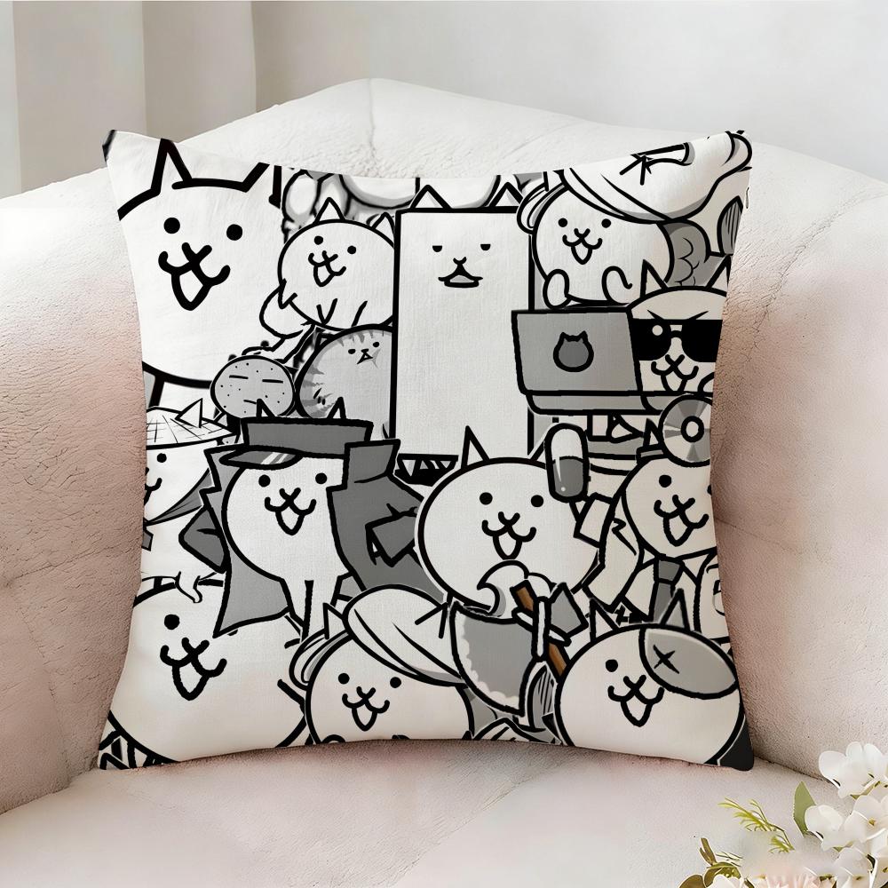 The B-Battle Cats Cute Pillow Case Pillowcase, Double-Sided Printed, Sofa Cushion, Bedroom Headboard Pillow