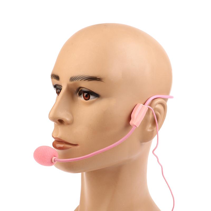 3.5Mm Pink Headworn Wired Microphone Voice Amplifier Speaker For Speech Teacher