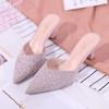 Fashion Heeled Sexy Jewels Slides Mules Crystals Women's Slippers and Ladies Sandals Rhenstone Indoor Shoes Summer 2024 Y Chic Elegant