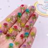 50pcs Mixed Resin Glitter Mini Cute Crystal Colorful Rosa Chinensis Art Nail Flatback Flower Rhinestone Appliques DIY Scrapbook Accessories Crafts