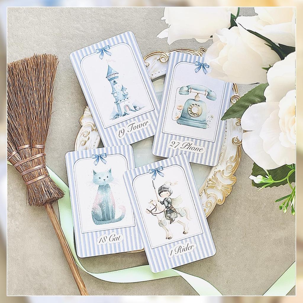[Officially Imported, Limited Quantity] Tiny Whisper Lenormand | Lenormand Cards, 47-Piece Set [Includes Drawstring Pouch] with Japanese Keyword Cards