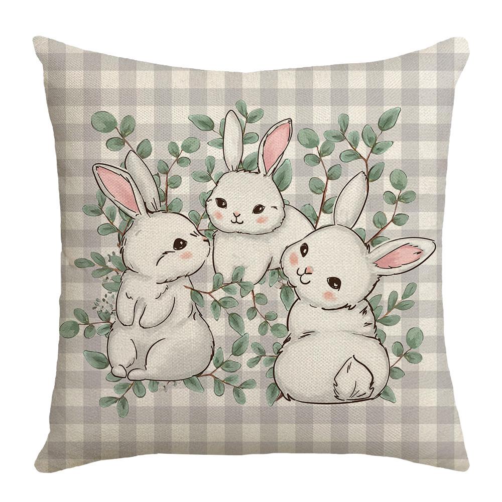 Новая Пасхальная Наволочка Чехол для Подушки Кролик Мультяшный Дом Принт Букв Песок Чехол для Подушки