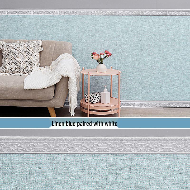 Self-Adhesive 3D Waterproof Cement Wall Sticker: Anti-Collision, Moisture-Proof, Skirting Board Decor for Rough Walls.