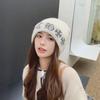Women's Warm Knitted Wool Hat with Earmuffs for Autumn and Winter - Korean Style, Versatile, Large Head Circumference