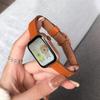 Ремешок для часов Тонкий кожаный ремешок для Apple Watch Band Ultra 49 мм 44 мм 42 мм 38 мм 41 мм 45 мм женский браслет для iWatch Series Se 8 7 6 5 4 3 2 1