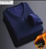 Men's Winter Thermal Underwear Fleece Thickened Warm Sweatshirt O Neck V Neck Base Shirt Large Size