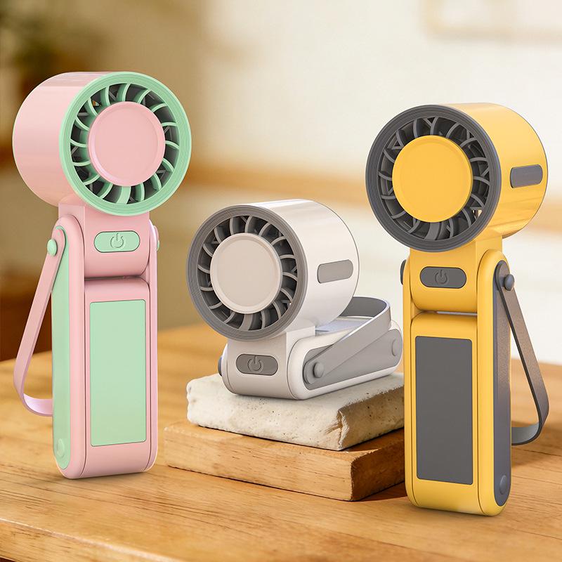 Portable USB Rechargeable Mini Fan with Phone Holder and Foldable Design