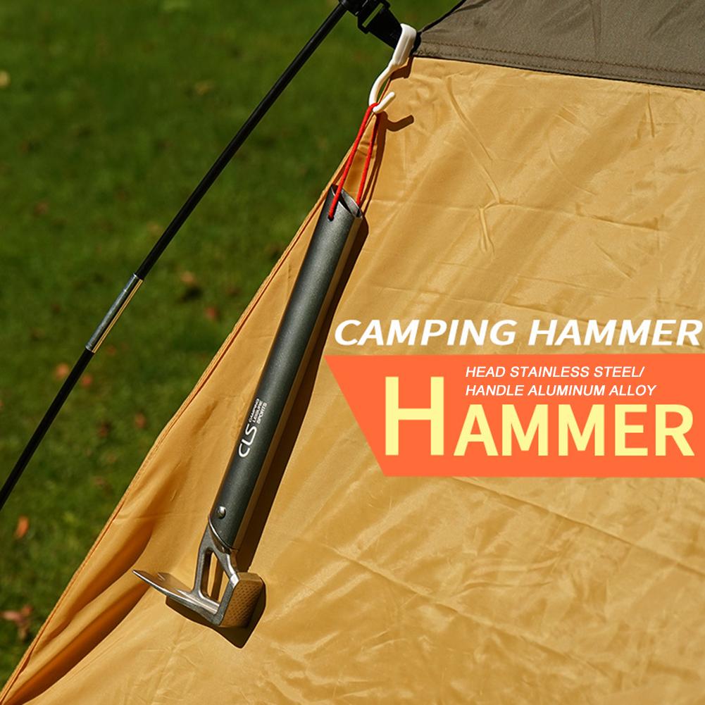 Tent Hammer Stakes Nail Puller Hammer Heavy Duty Nail Puller Ground Hook Lifter Remover Hammer for Tent Pegs Outdoor & Indoor