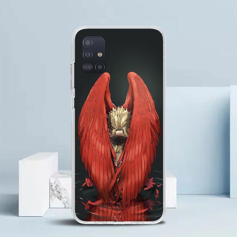 Hawks MHA My Hero A-Academy Soft Cover for Samsung Galaxy A12 A22 A32 A52 A72 A02S Phone Case Note 20 Ultra 10 S10 Plus A51 A71