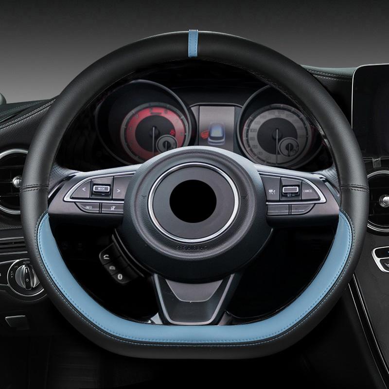 Microfiber Leather D Shape 38cm Car Steering Wheel Cover for Suzuki Swift 2017 2018 2019 2020 2021 2022 Sport Auto Accessories