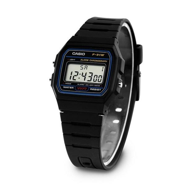 Casio Casio Vintage Square Blue Soldier Waterproof Digital Electronic Watch F91