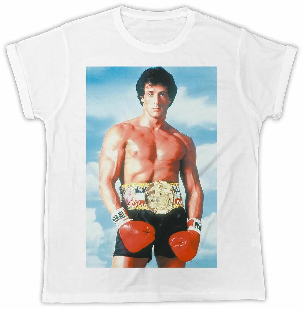 Футболка ROCKY BALBOA STALLONE Ретро Крутой Подарок Футболка Боксерский Фильм 80-х Великобритания Унисекс Футболка