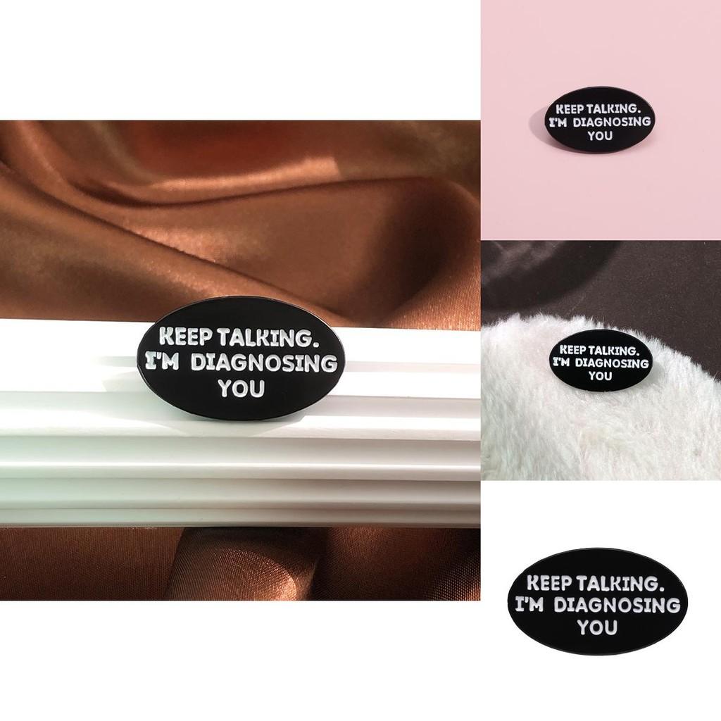 Unique And Creative Geometric Black Metal Badge Brooch With Alphabet Design For Fashion Accessories