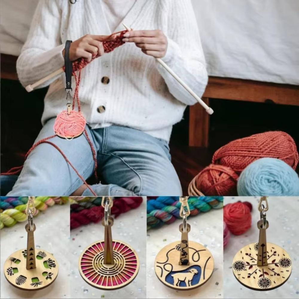 Wrist Strap Portable Yarn Holder Wooden Anti-Tangle Yarn Holder For Sewing Craft