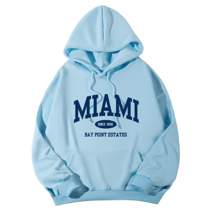 Unisex Winter Hooded Sweatshirt Loose Fit Printed Long Sleeve Casual Streetwear