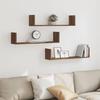 VidaXL Wall Shelves 3pcs Brown Oak 80x18x18cm Engineered Wood 853296