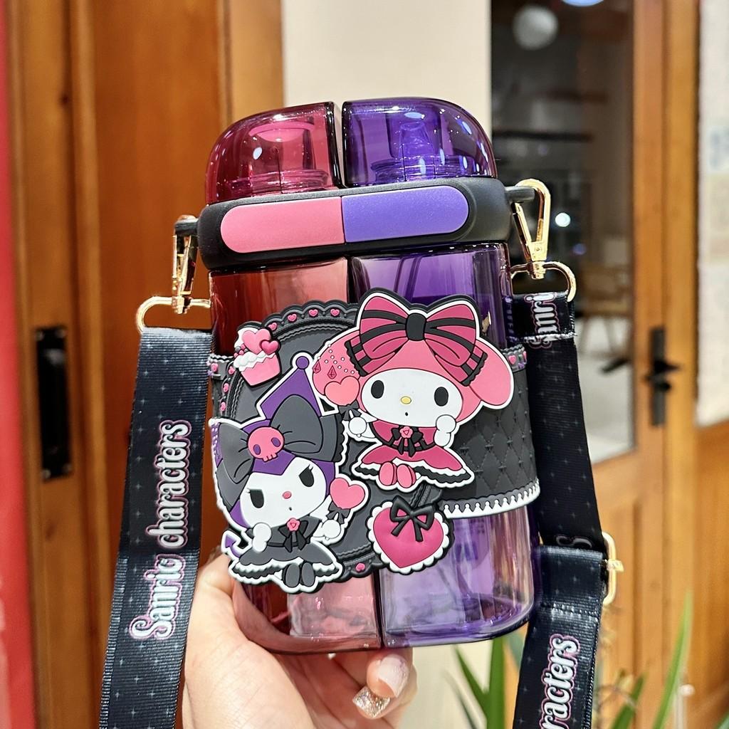 Детская бутылка для воды Sanrio Kuromi из Tritan с герметичной крышкой, предотвращающей протечки, для офиса и дома