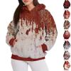Women's Fashion Casual Pullover Hooded Sweatshirt Halloween Printed Long Sleeve Sweatshirt