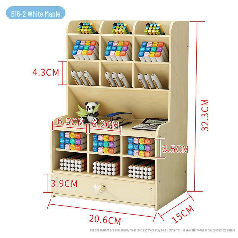 Nordic Style Wooden Desktop Pen Holder and Stationery Organizer