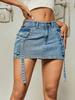 Rose Beauty A Женская однотонная летняя модная и сексуальная рабочая джинсовая юбка с карманами джинсовая мини-юбка