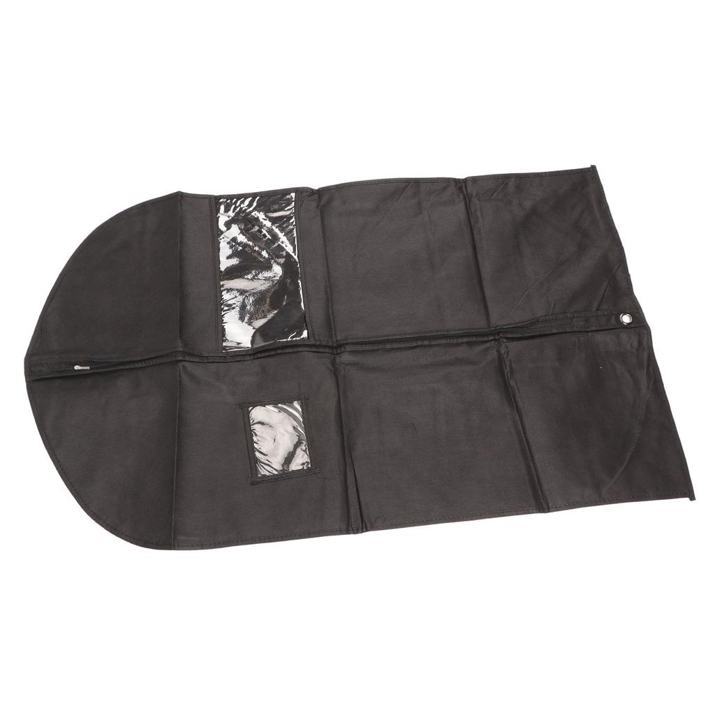 4PCS Suit Bag Garment Bag Black Non Woven Fabric Dustproof Breathable Clear Window Design Dress Cover for Adult Dress