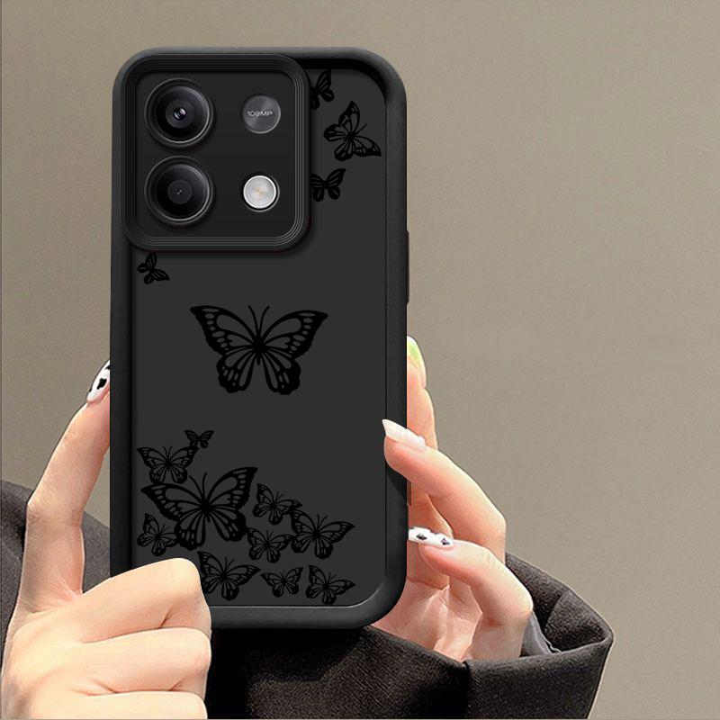 Fashion Butterfly Phone Shell For Xiaomi 13T 11T Pro Poco F6 Pro X6 M6 X5 Pro Redmi Note 13 12 11 10 Pro Max Shockproof Soft Matte Silicone Case Cover