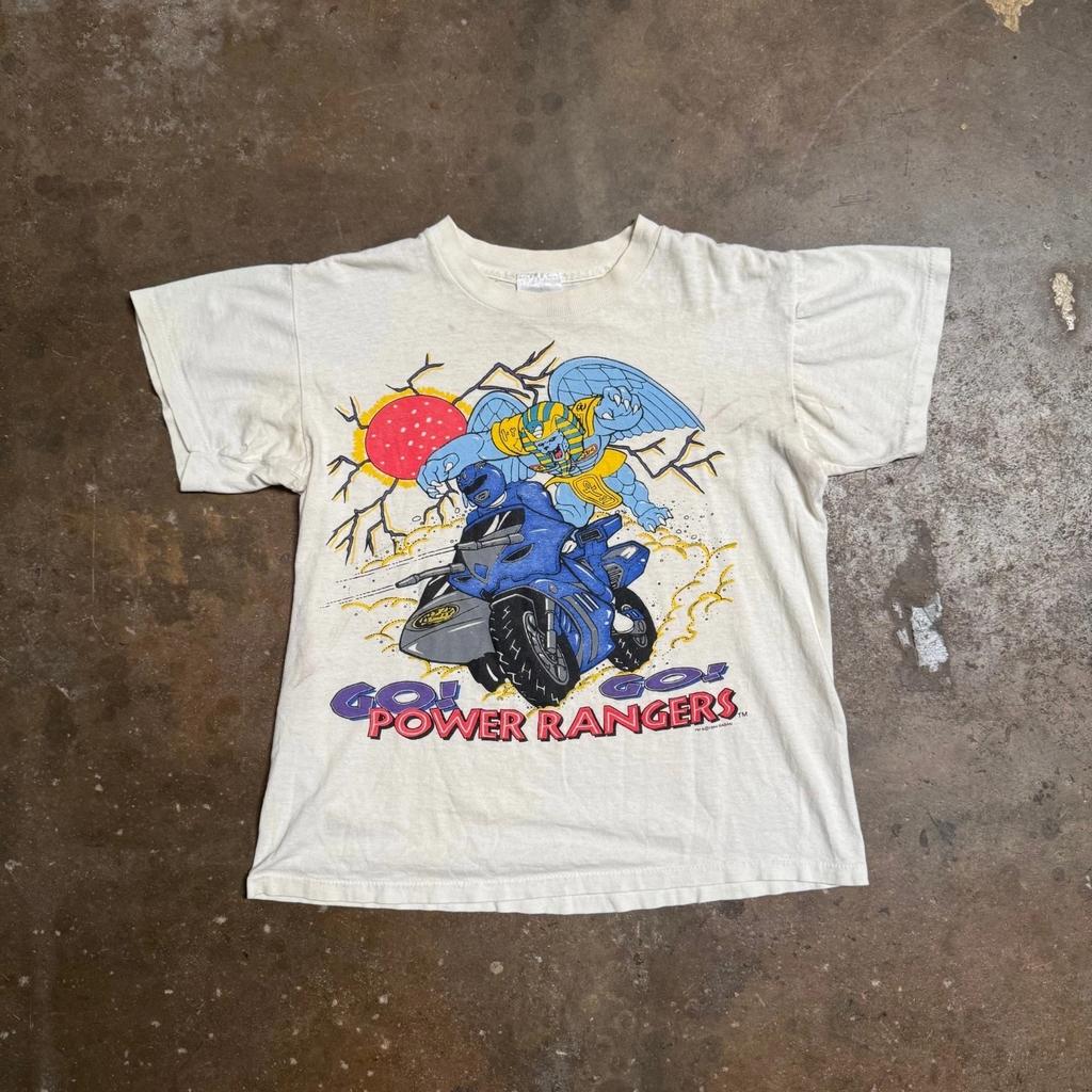 Vintage 1994 Saban Go! Power Rangers 100% Cotton T-shirt Mens Tees Top – Blue Ranger - Logotel - Sz Small