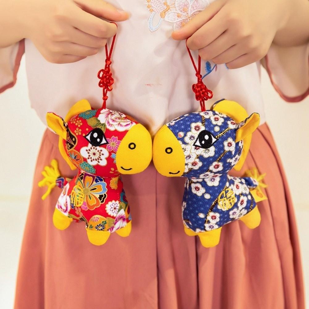 PP Cotton Plush Horse Stuffed Animal Toy Soft Chinese Horse Plush Doll Festive Decor